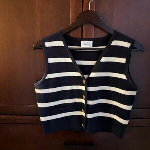 Nautical striped button up sweater vest